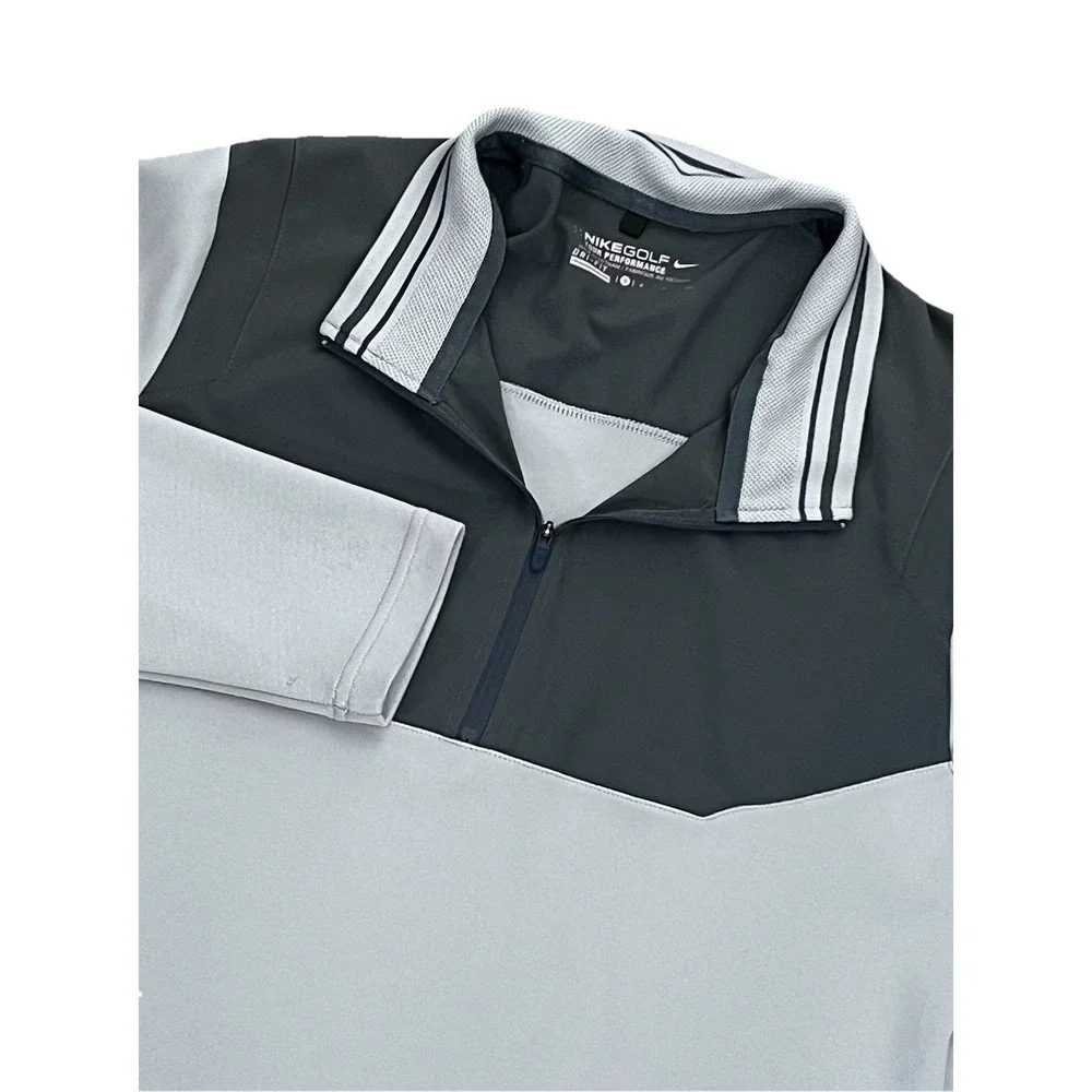 Nike Golf Tour Performance Dri Fit Pullover Quarter Zip Blue Gray Men's Small